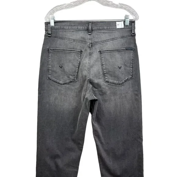 Hudson Womens Jeans KASS Straight Ankle Raw Hem Distressed 5 Pocket Zip Gray 28* - Picture 6 of 7